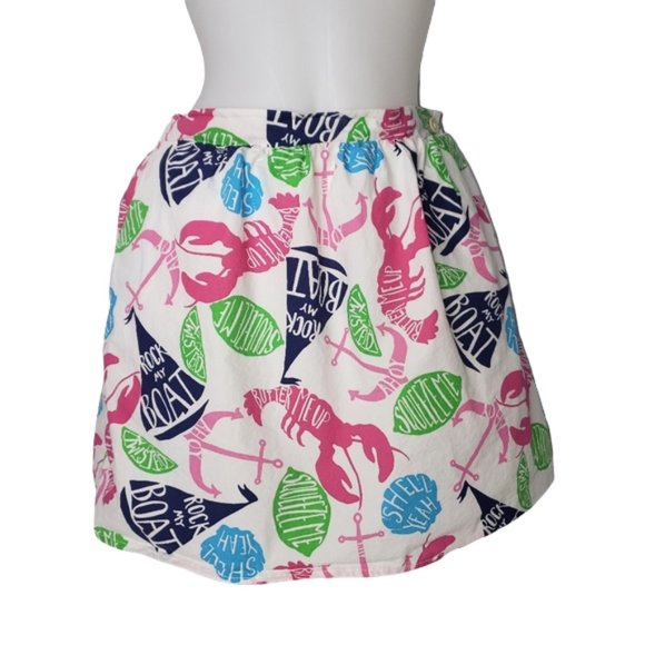 LILLY PULITZER WHITE ROCK MY BOAT SKIRT SIZE MEDIUM - Picture 10 of 11